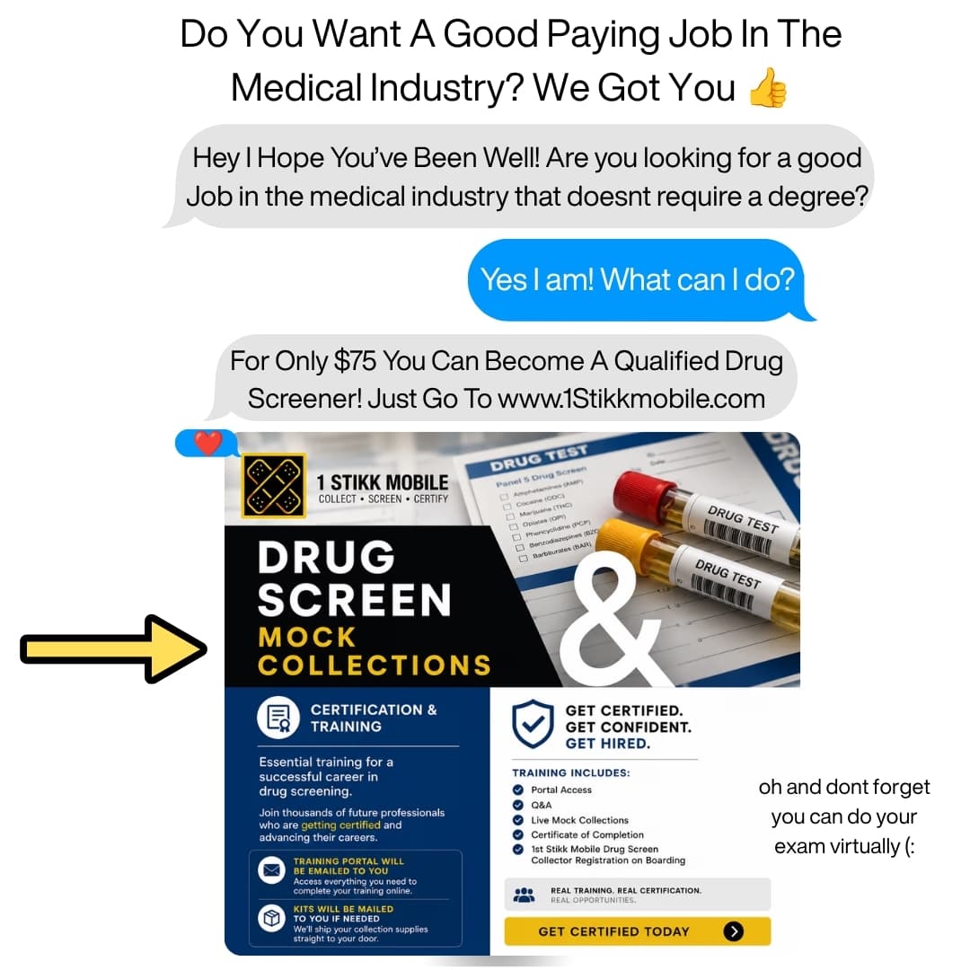 Medical courier recruiting advertisement with application details