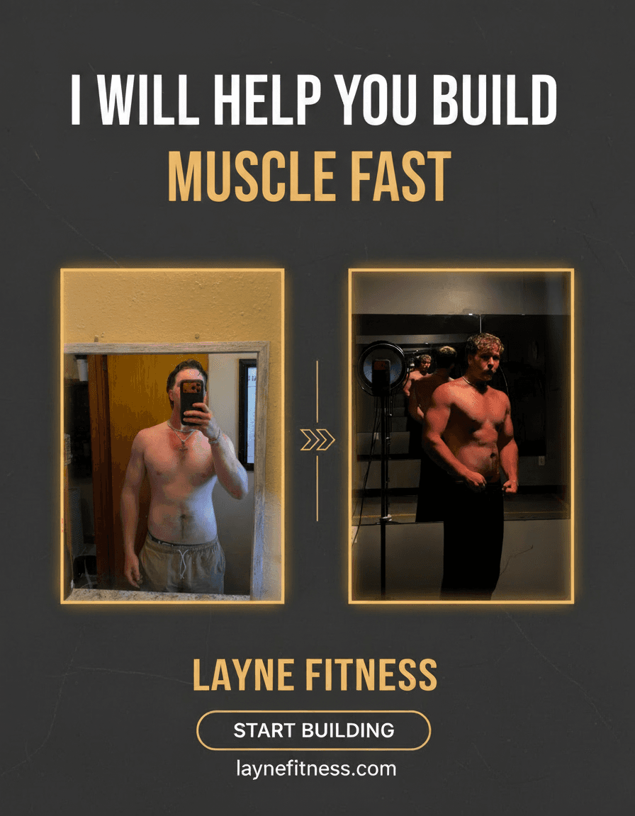 Vertical personal training advertisement with client transformation photos