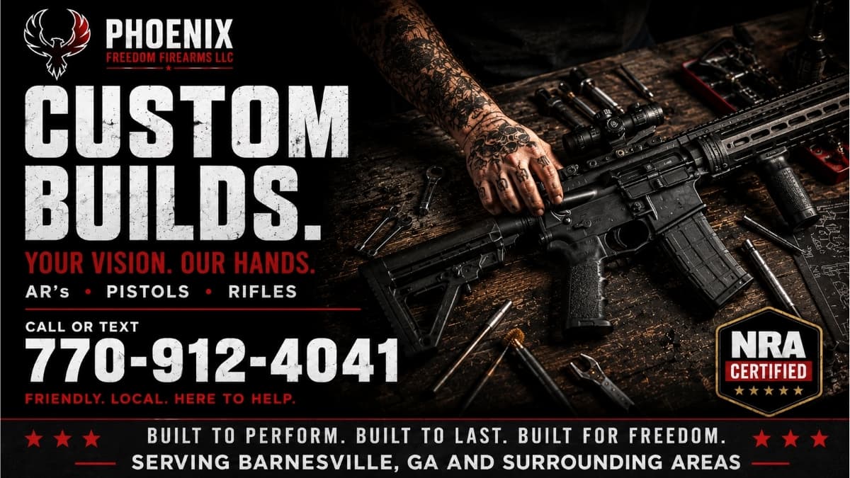Wide custom firearm build advertisement