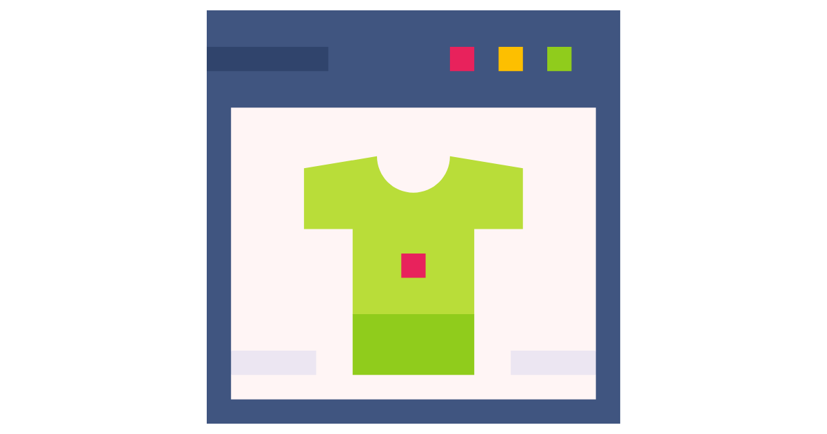 Illustrated online shirt designer showing a bright branded T-shirt