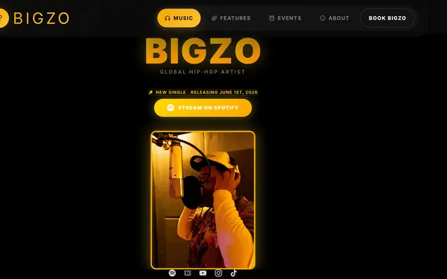 BIGZO website homepage designed by CEO Turbo