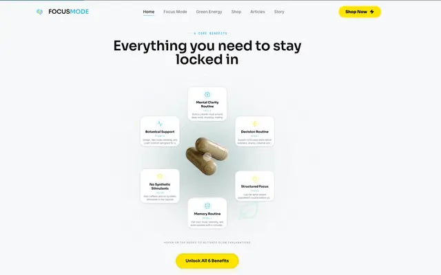 FocusMode website homepage designed by CEO Turbo