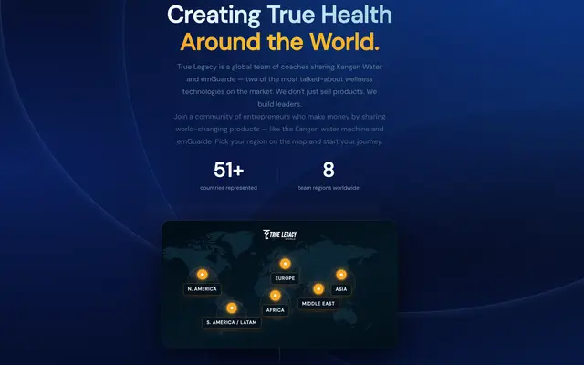 True Legacy website homepage designed by CEO Turbo