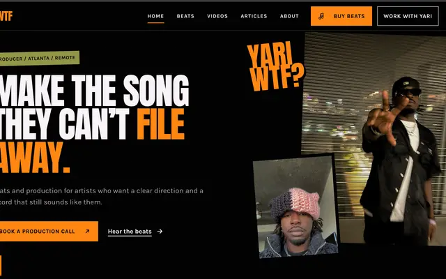 YARI website homepage designed by CEO Turbo